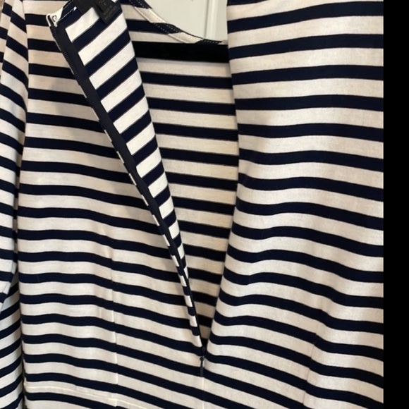 J.Crew Collection Maxi Dress Striped Navy White Long Sleeve Knit Cotton 4 - Picture 11 of 15